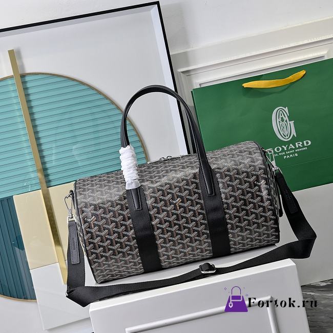 Fortok Goyard Barrel 40 Sports Bag Black and Tan 40*23*23cm - 1
