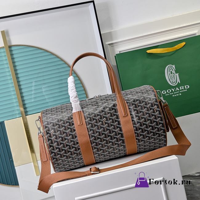 Fortok Goyard Barrel 40 Sports Bag Brown 40*23*23cm  - 1