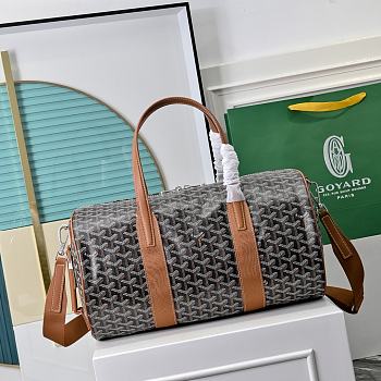 Fortok Goyard Barrel 48 sports bag Black and Tan 48x25x25cm