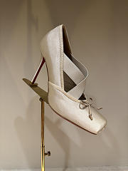 Fortok Christian Louboutin Cassiasticina ballet flat in crepe satin Beige 10.5cm - 4