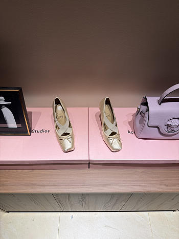 Fortok Christian Louboutin Cassiasticina ballet flat in crepe satin Beige 10.5cm