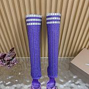 Fortok Christian Louboutin Cassia Annmac high-heel boots ribbed knit shaft Purple 10cm - 3