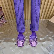 Fortok Christian Louboutin Cassia Annmac high-heel boots ribbed knit shaft Purple 10cm - 2