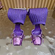 Fortok Christian Louboutin Cassia Annmac high-heel boots ribbed knit shaft Purple 10cm - 4