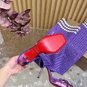 Fortok Christian Louboutin Cassia Annmac high-heel boots ribbed knit shaft Purple 10cm - 6