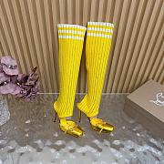 Fortok Christian Louboutin Cassia Annmac high-heel boots ribbed knit shaft Yellow 10cm - 1