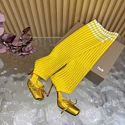 Fortok Christian Louboutin Cassia Annmac high-heel boots ribbed knit shaft Yellow 10cm - 2