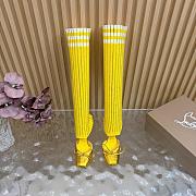 Fortok Christian Louboutin Cassia Annmac high-heel boots ribbed knit shaft Yellow 10cm - 4