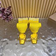 Fortok Christian Louboutin Cassia Annmac high-heel boots ribbed knit shaft Yellow 10cm - 6