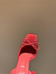 Fortok Christian Louboutin Cassia lace-up 100 mm satin pump Red  - 4
