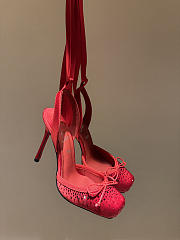 Fortok Christian Louboutin Cassia lace-up 100 mm satin pump Red  - 5