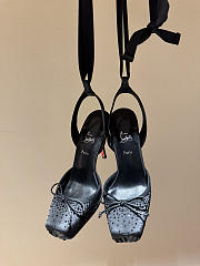 Fortok Christian Louboutin Cassia lace-up 100 mm satin pump Black - 1