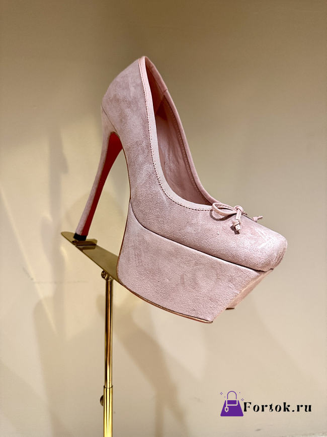 Fortok Christian Louboutin Aquadorcet Veau velours Pink 16cm - 1