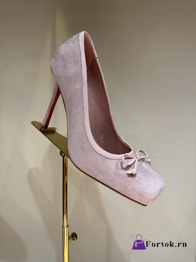 Fortok Christian Louboutin Cassia Nodo Veau velours Pink 10cm - 1
