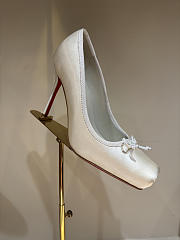 Fortok Christian Louboutin Cassia Nodo Crepe satin White 10cm - 1
