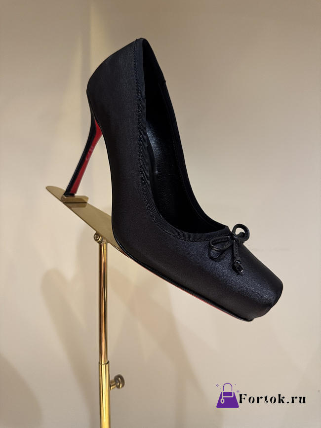 Fortok Christian Louboutin Cassia Nodo Crepe satin Black 10cm - 1