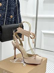 Fortok Christian Louboutin Cassia Lace Up Crepe satin Nude 10cm - 1