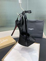 Fortok Christian Louboutin Cassia Lace Up Crepe satin Black 16cm - 6