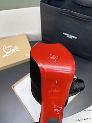 Fortok Christian Louboutin Cassia Lace Up Crepe satin Black 16cm - 3