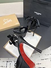 Fortok Christian Louboutin Cassia Lace Up Crepe satin Black 16cm - 2