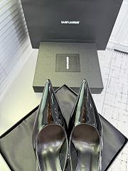 Fortok Saint Laurent Blade Pointed-Toe Slingback Pumps Patent Black 10.5cm - 4