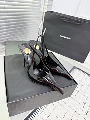 Fortok Saint Laurent AMALIA slingback pumps in patent leather Black 11cm - 5