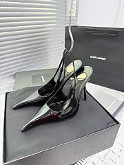 Fortok Saint Laurent AMALIA slingback pumps in patent leather Black 11cm - 2
