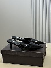 Fortok Alaïa Le Coeur Heart mules Patent Black  - 2