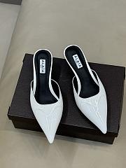 Fortok Alaïa Le Coeur Heart mules Patent White  - 1