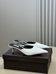 Fortok Alaïa Le Coeur Heart mules Patent White  - 3