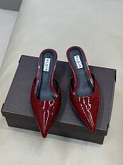 Fortok Alaïa Le Coeur Heart mules Patent Red - 1