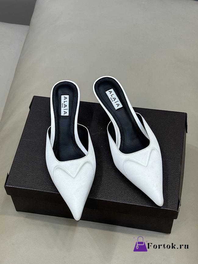 Fortok Alaïa Le Coeur Heart mules Suede White - 1