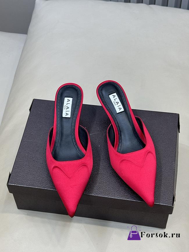 Fortok Alaïa Le Coeur Heart mules sude Hot Pink - 1