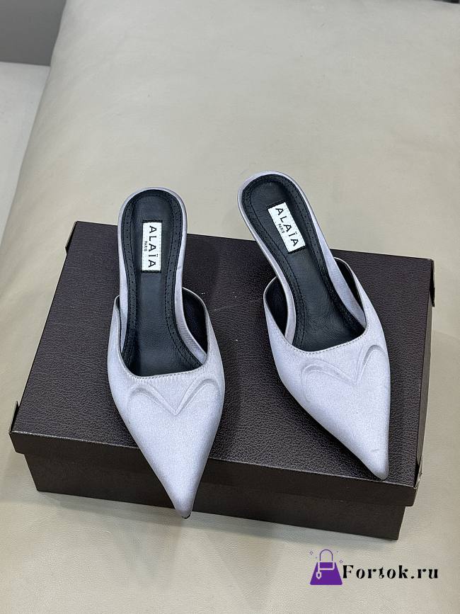 Fortok Alaïa Le Coeur Heart mules Grey - 1