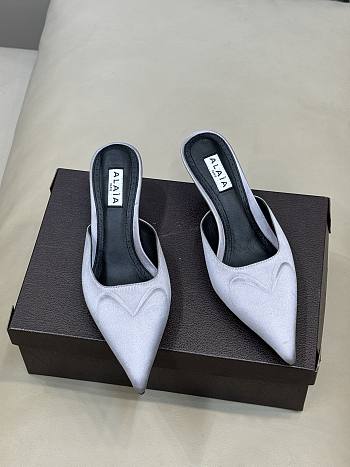Fortok Alaïa Le Coeur Heart mules Grey