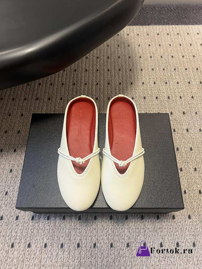 Fortok Bottega Veneta Knot Leather Mules Light Yellow 1cm - 1