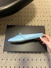 Fortok Bottega Veneta Knot Leather Mules Blue 1cm - 6
