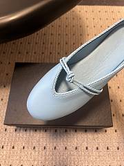 Fortok Bottega Veneta Knot Leather Mules Blue 1cm - 4