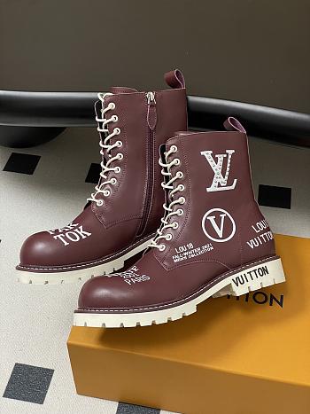 Fortok Louis Vuitton Illusion Ankle Boots Burgundy