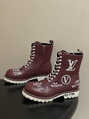 Fortok Louis Vuitton Illusion Ankle Boots Burgundy - 6