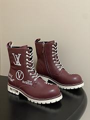 Fortok Louis Vuitton Illusion Ankle Boots Burgundy - 3