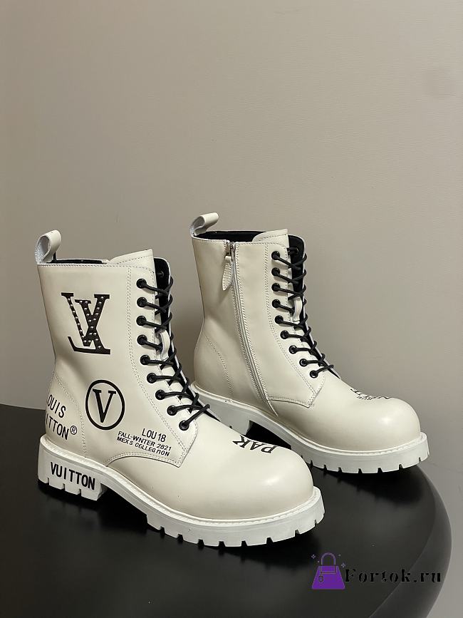 Fortok Louis Vuitton Illusion Ankle Boots White  - 1