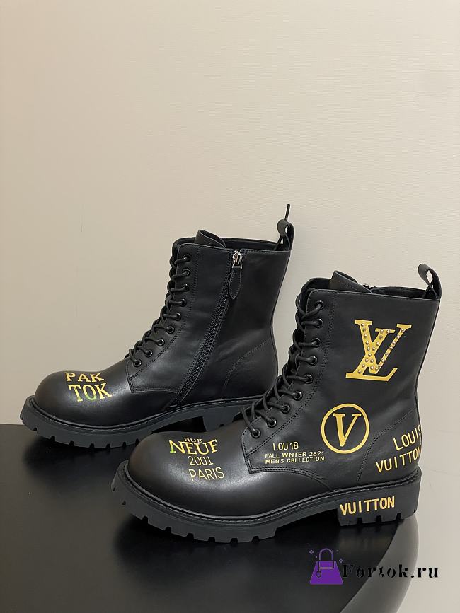 Fortok Louis Vuitton Illusion Ankle Boots Black - 1