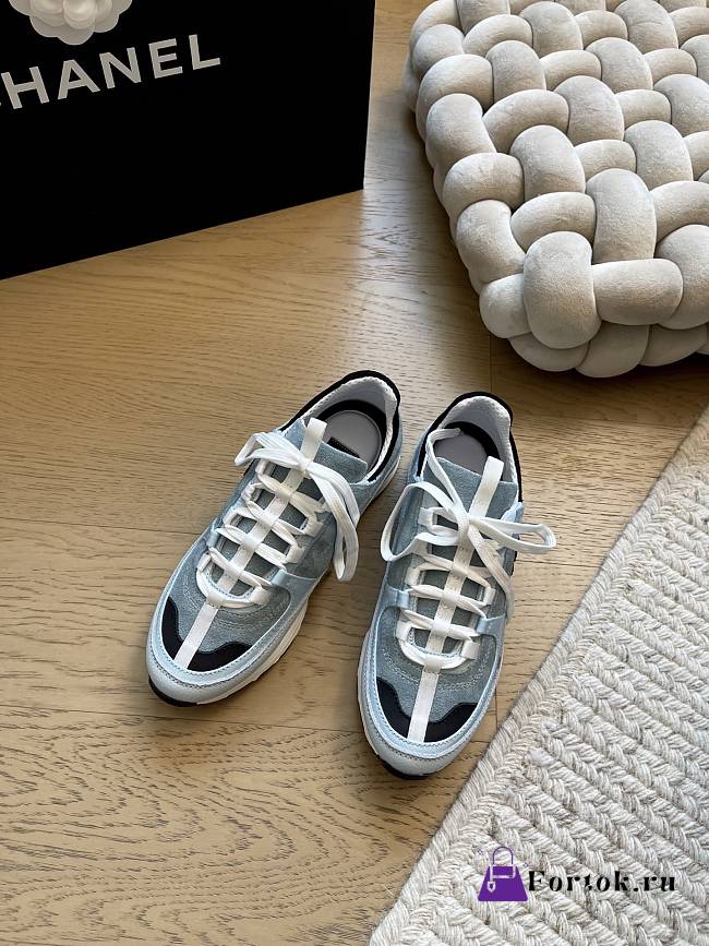 Fortok Chanel 25C Sneakers Suede Blue - 1