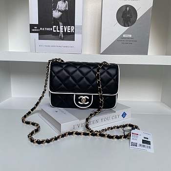 Fortok Chanel Small Graphic Frame Flap Bag in black 13.5 x 19.5 x 7cm