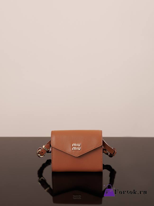 Fortok Miu Miu Wallet On Chain Brown 10.5*8.5cm - 1