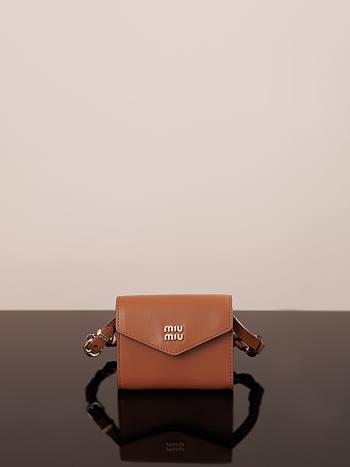Fortok Miu Miu Wallet On Chain Brown 10.5*8.5cm