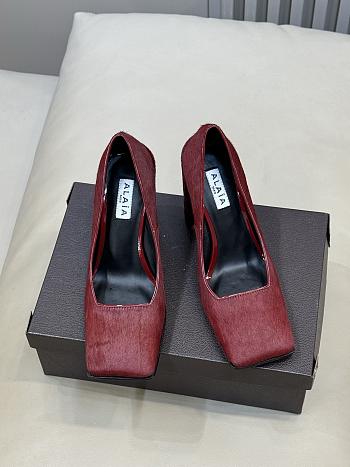 Fortok Alaïa square-toe pumps Red