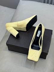 Fortok Alaïa square-toe pumps Yellow - 4