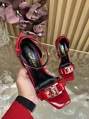 Fortok Saint Laurent patent leather ankle strap Black Heels Red 11cm - 2